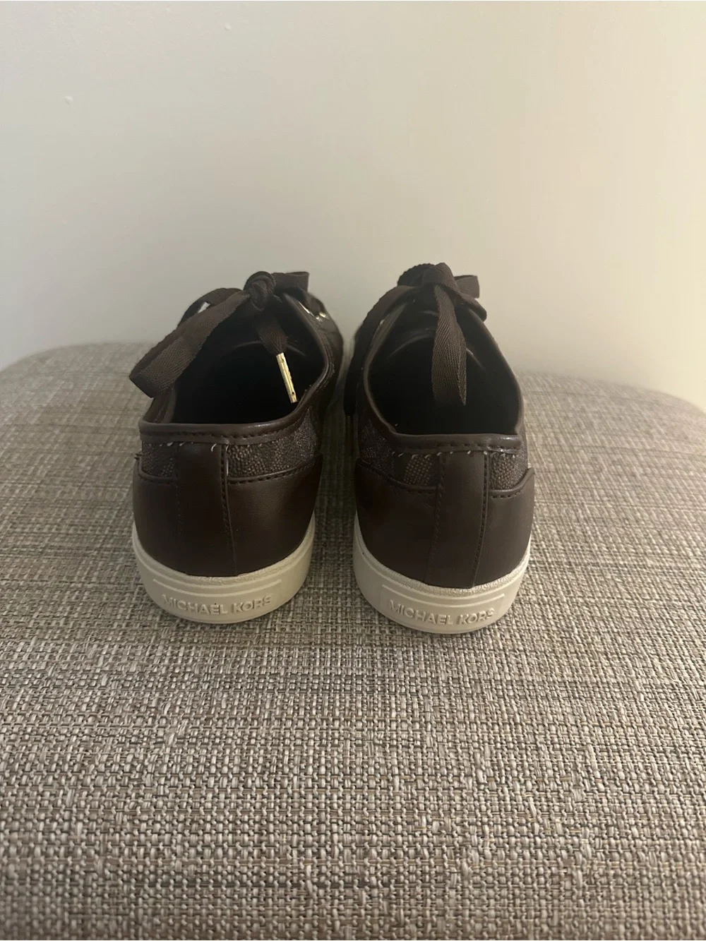 Michael Kors Dark Brown MK Logo Low-Top Sneakers